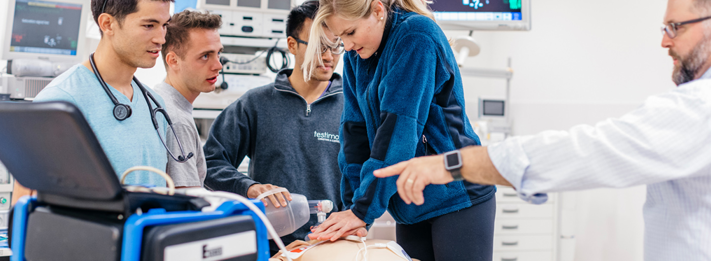 uc san diego students in simulation training center